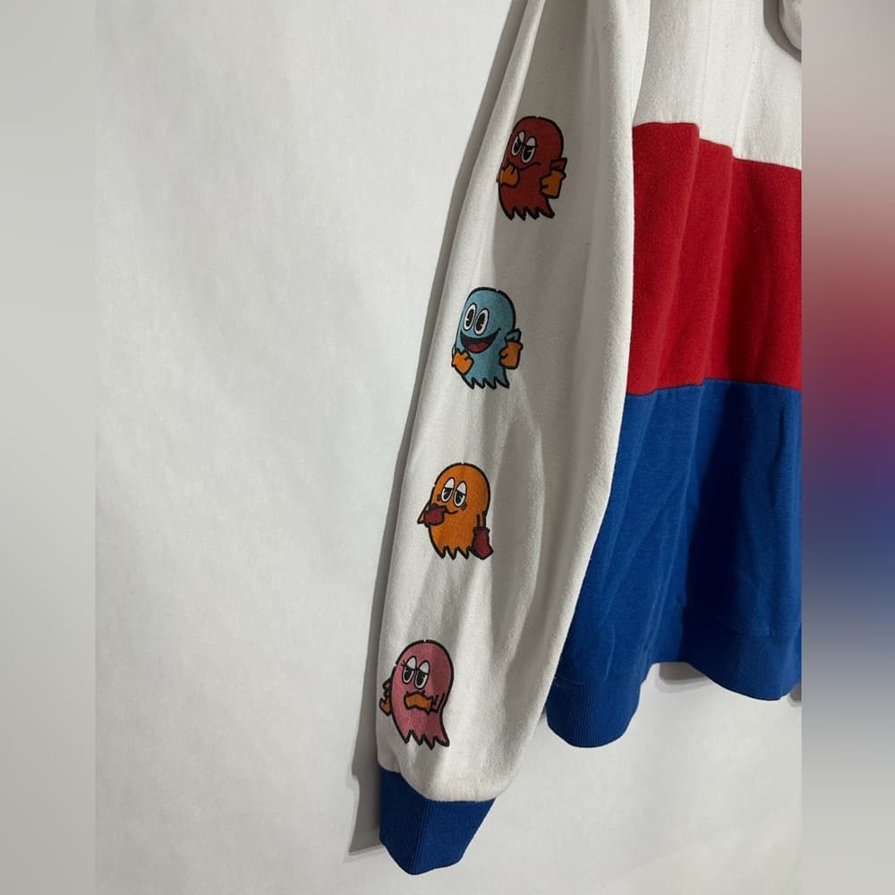 Pac-Man Colorblock Hoodie with Yellow Pocket – Size Small Gamercore Y2K - Thumbnail 6