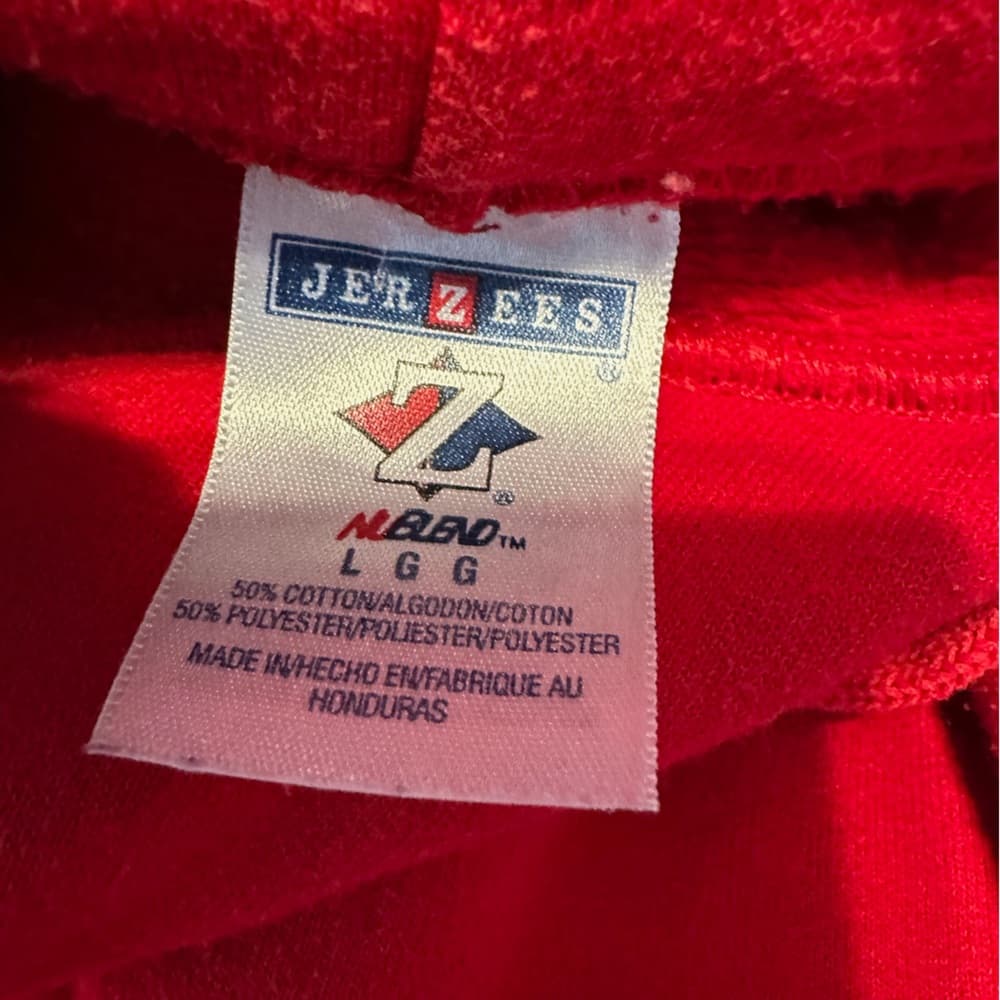 Everett Warriors Academia Red Graphic Hoodie Retro School Spirit Large Unisex - Thumbnail 5