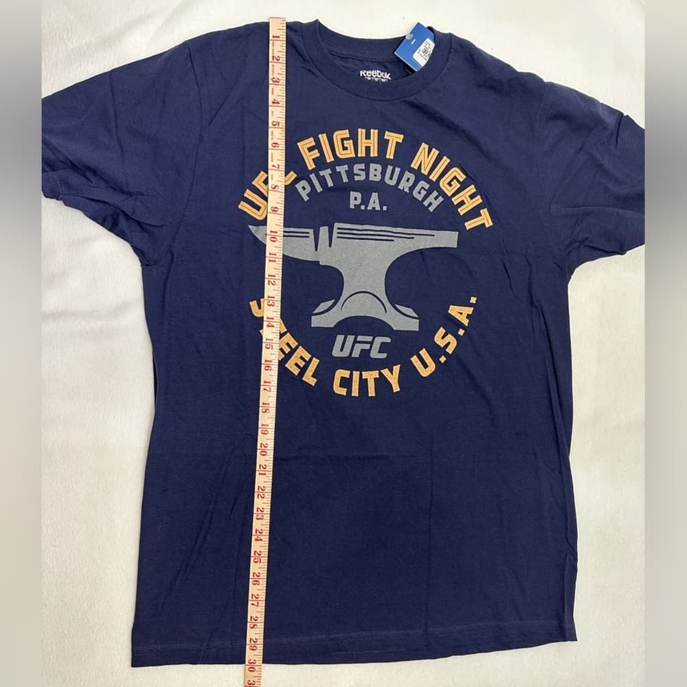 NWT Reebok UFC Fight Night Tee Pittsburgh PA Steel City USA Large Steel Anvil - Thumbnail 7