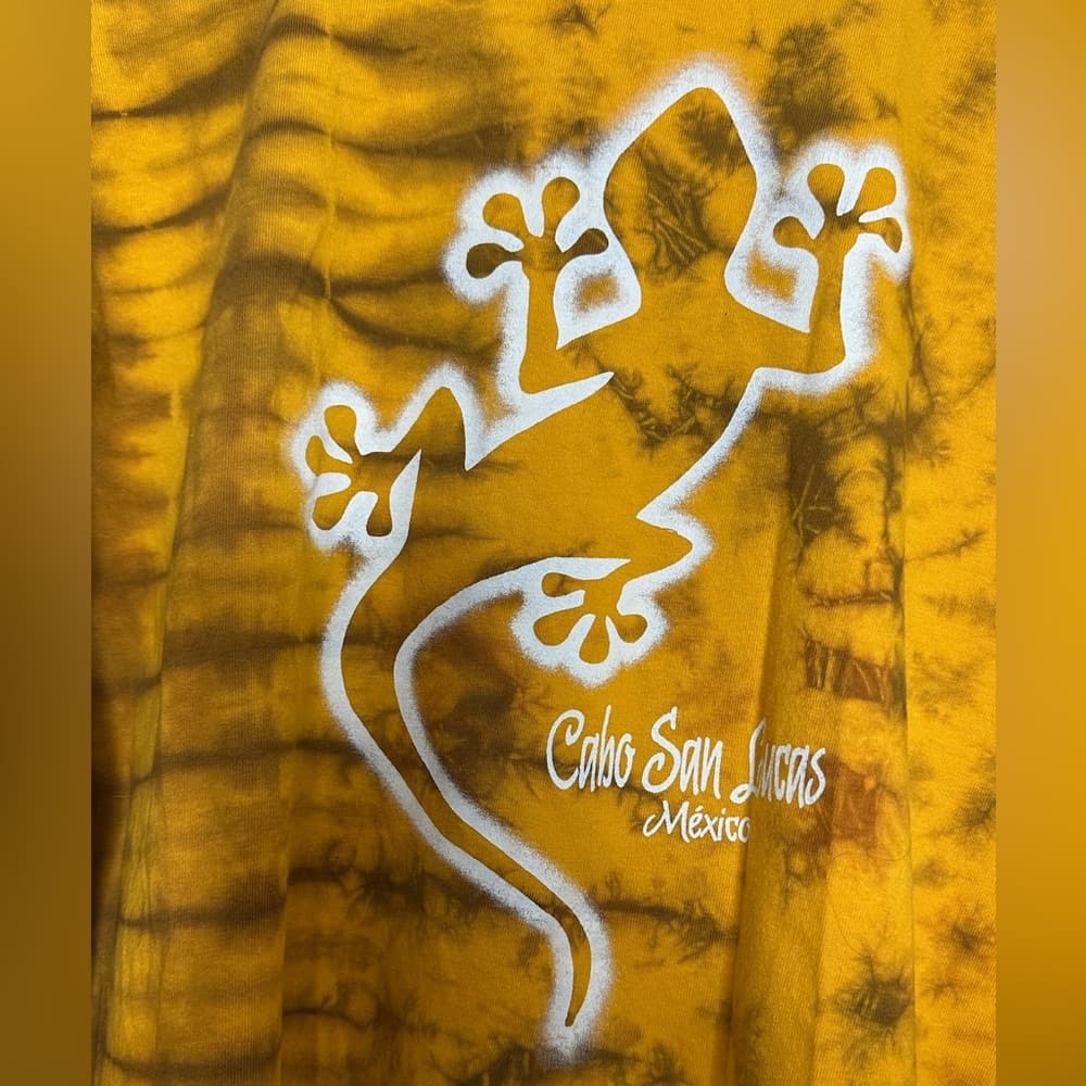 Cabo San Lucas Mexico Vintage Tie Dye Lizard Graphic Long Sleeve Tee Shirt 2XL - Thumbnail 6