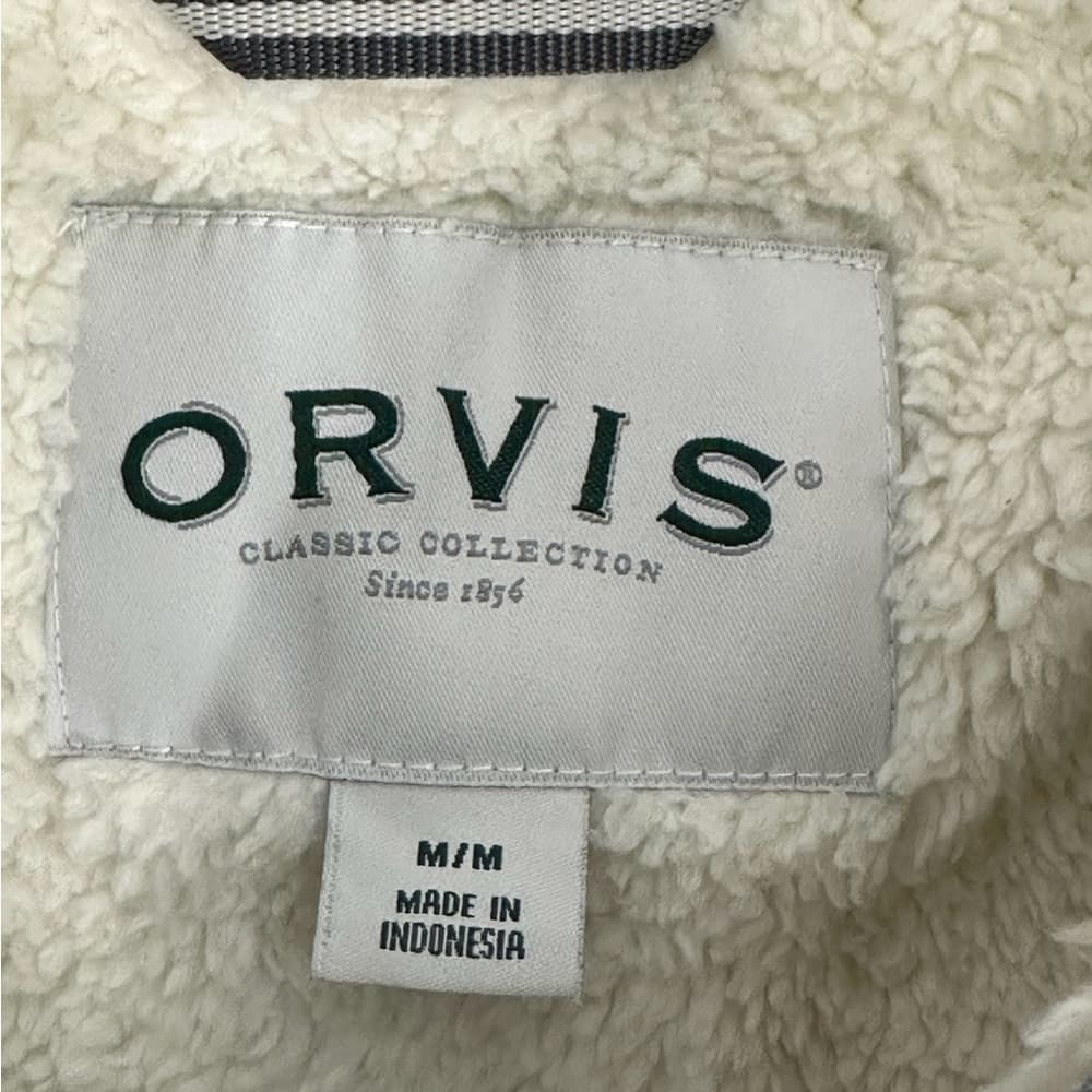 Orvis Sherpa Lined Quarter Zip Pullover Fleece Gray Outdoor Mens Medium - Thumbnail 4