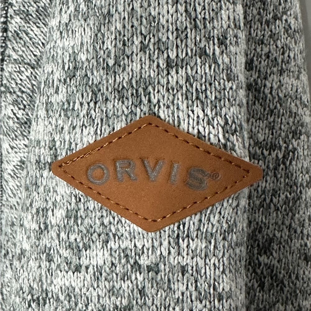 Orvis Sherpa Lined Quarter Zip Pullover Fleece Gray Outdoor Mens Medium - Thumbnail 2