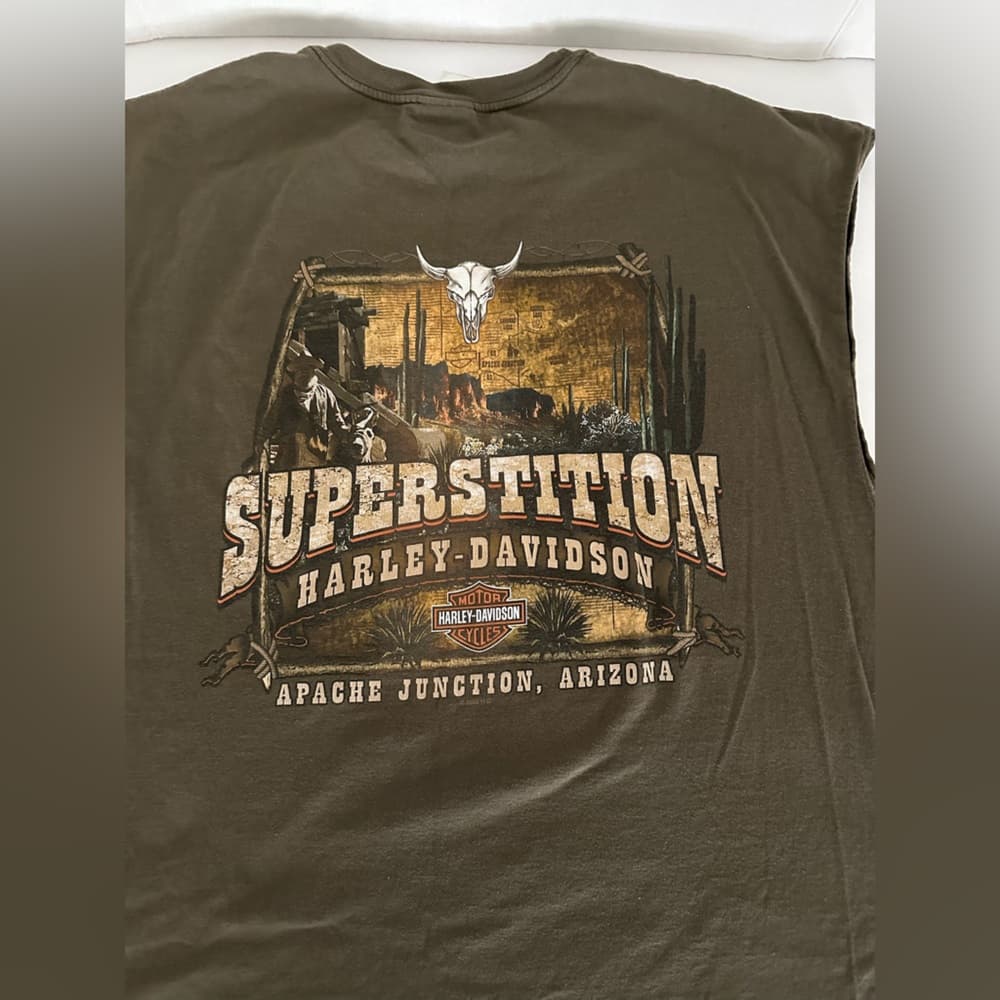 Harley-Davidson Superstition Apache Junction Graphic Muscle Tee Y2K Size 3XL - Thumbnail 4