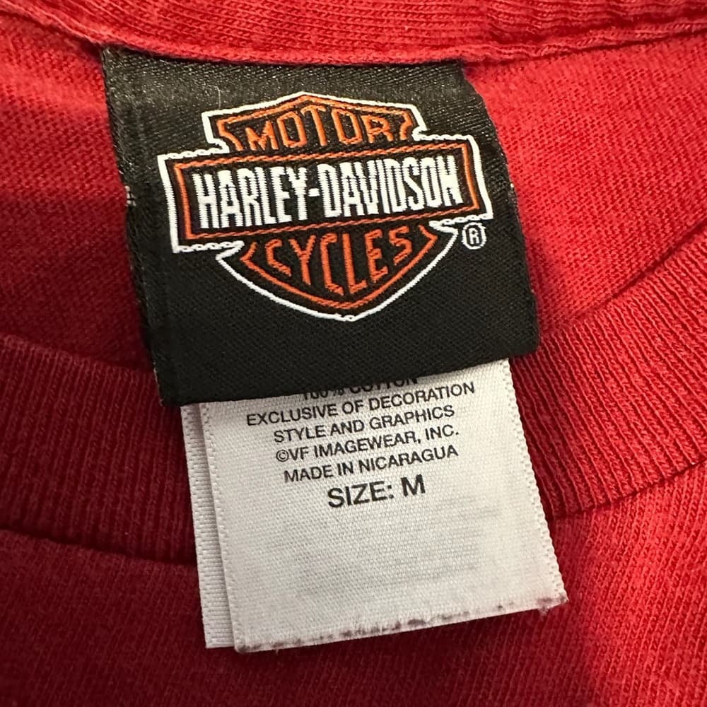 Harley-Davidson Legendary Motorcycles Long Sleeve Shirt Deep Red Y2K Size Medium - Thumbnail 5