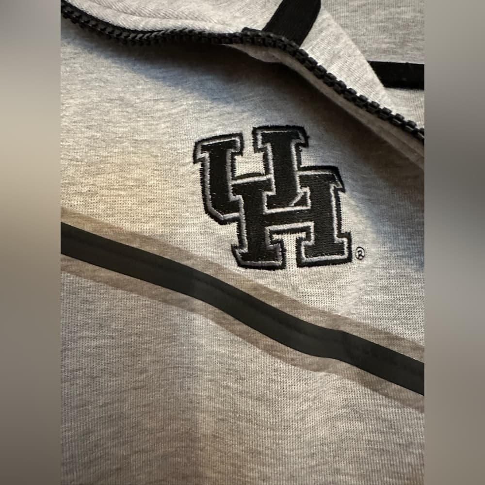 Nike Tech University of Houston Team Issue Gray Zip Hoodie UH NCAA Logo Large - Thumbnail 2