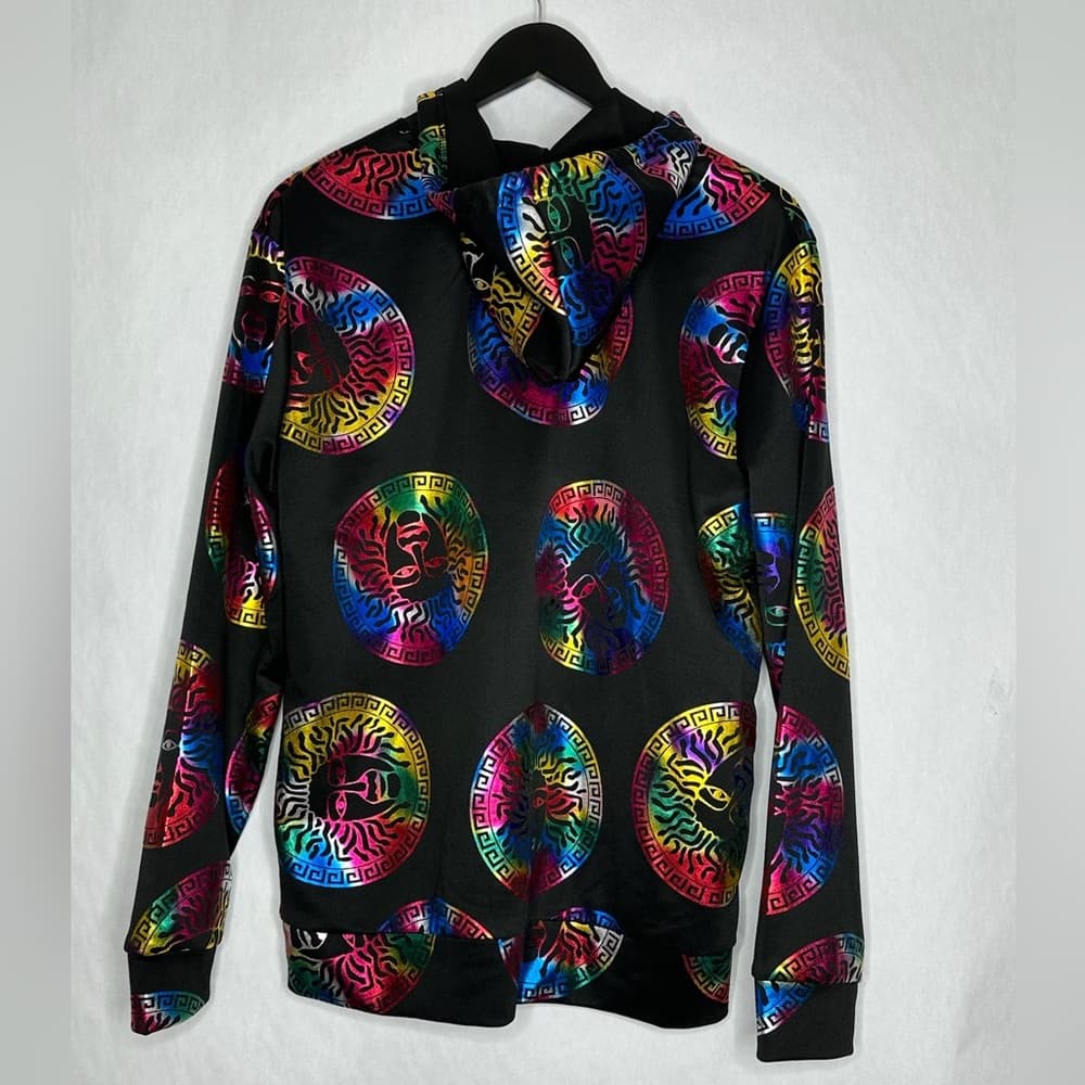 NWT Drill Clothing Company Black Rainbow Medusa Hoodie Mens Medium Streetwear - Thumbnail 4