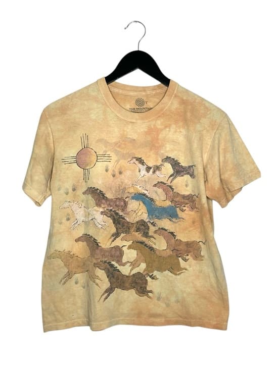 The Mountain Horses and Sun Wild Horses Graphic Tee Nature Western Shirt Small - Thumbnail 7