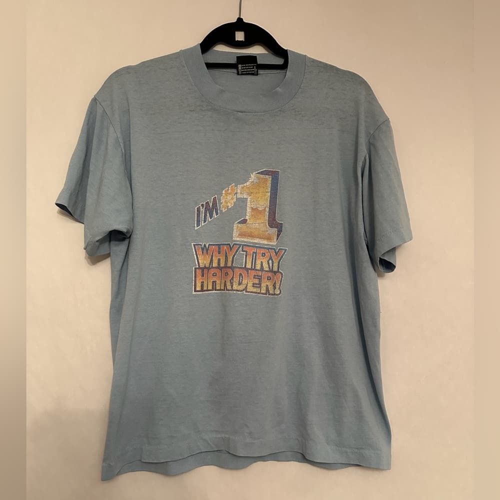 Vintage Screen Stars Best “I’m #1 Why Try Harder?” Tee Single Stitch Size Large - Thumbnail 7