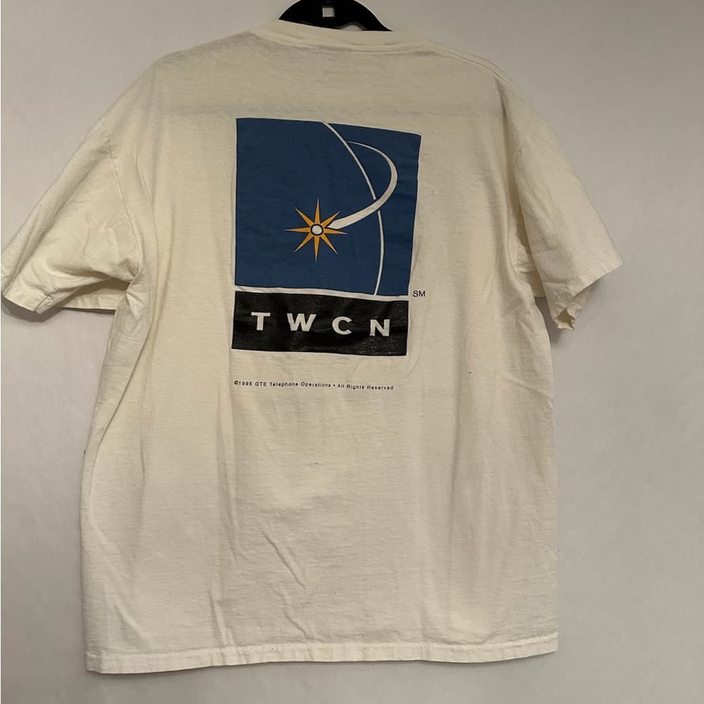 Vintage 90s TWC Network Promo T-Shirt Oneita Power Tee Tech Nostalgia Size XL - Thumbnail 5