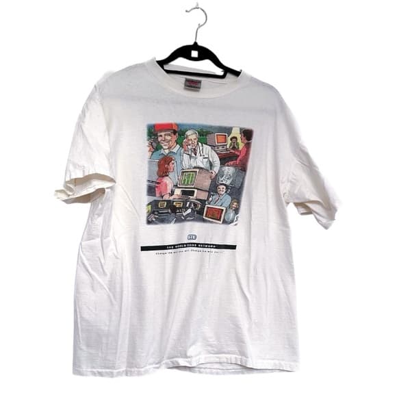 Vintage 90s TWC Network Promo T-Shirt Oneita Power Tee Tech Nostalgia Size XL - Thumbnail 14