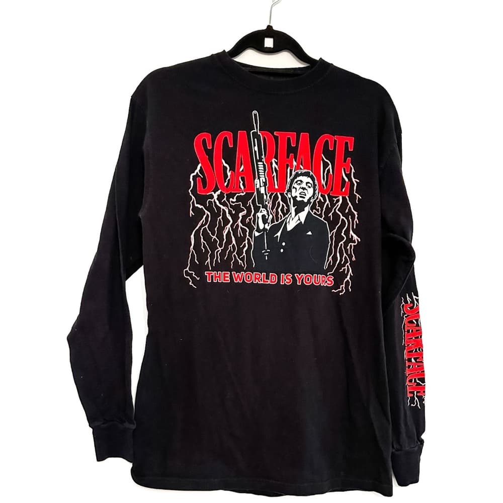 Scarface Ripple Junction The World is Yours Long Sleeve T-Shirt Mens Tee Medium - Thumbnail 2