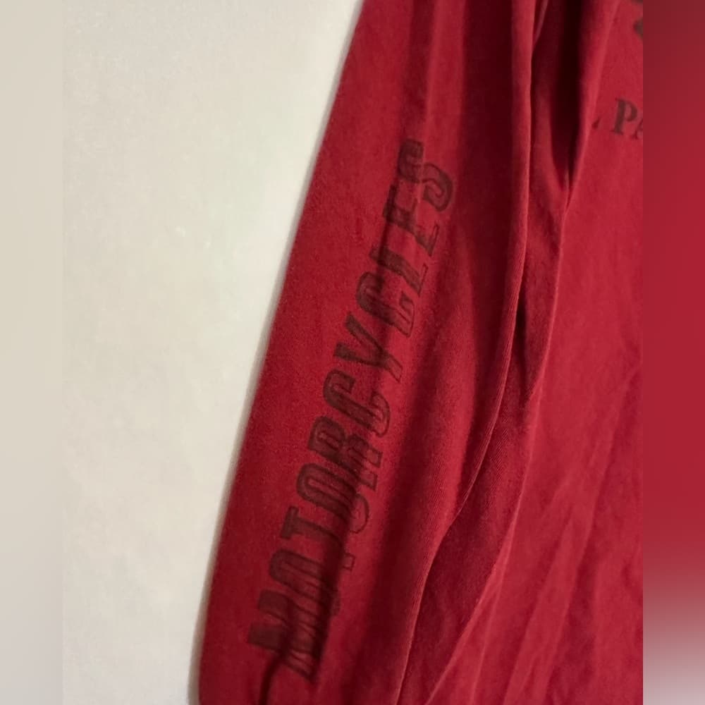 Harley-Davidson Legendary Motorcycles Long Sleeve Shirt Deep Red Y2K Size Medium - Thumbnail 4