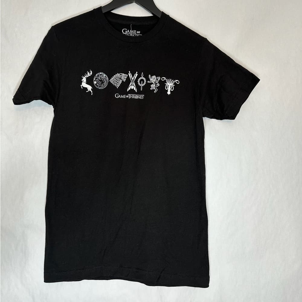 NWT GAME OF THRONES Black House Sigils Tee Shirt HBO Fantasy Graphic Size Small - Thumbnail 2