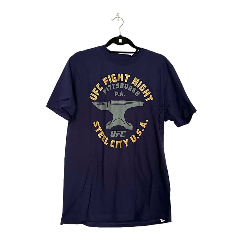 NWT Reebok UFC Fight Night Tee Pittsburgh PA Steel City USA Large Steel Anvil - Thumbnail 10