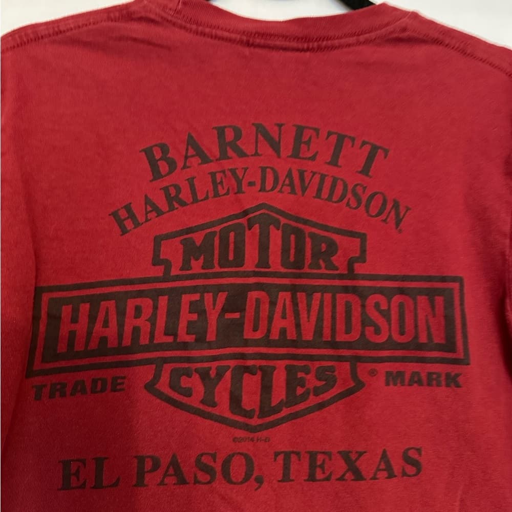 Harley-Davidson Legendary Motorcycles Long Sleeve Shirt Deep Red Y2K Size Medium - Thumbnail 3