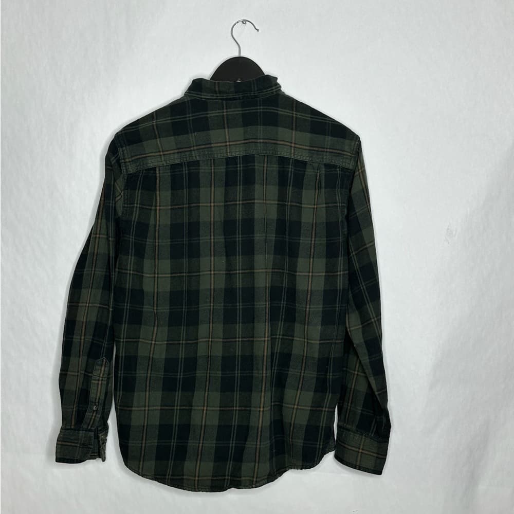 Faded Glory Forest Moss Green Plaid Button Down Flannel Shirt Medium SEE NOTES - Thumbnail 2