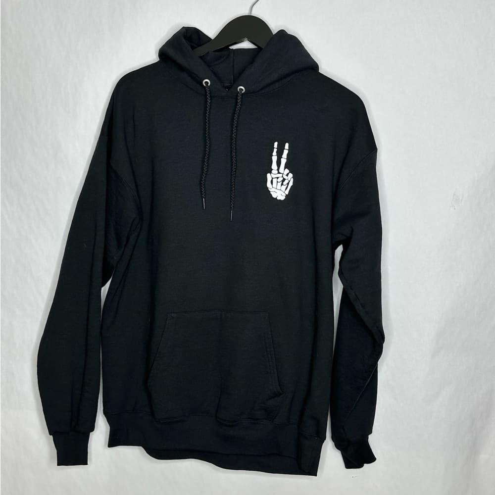 Artist Union Clothing Co. Skeleton Peace Sign Hoodie Pullover Sweatshirt Large - Thumbnail 5