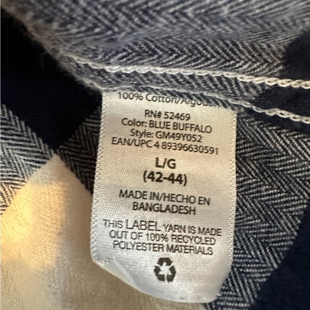 George Navy and White Buffalo Check Flannel Shirt Size Large (42–44) - Thumbnail 8