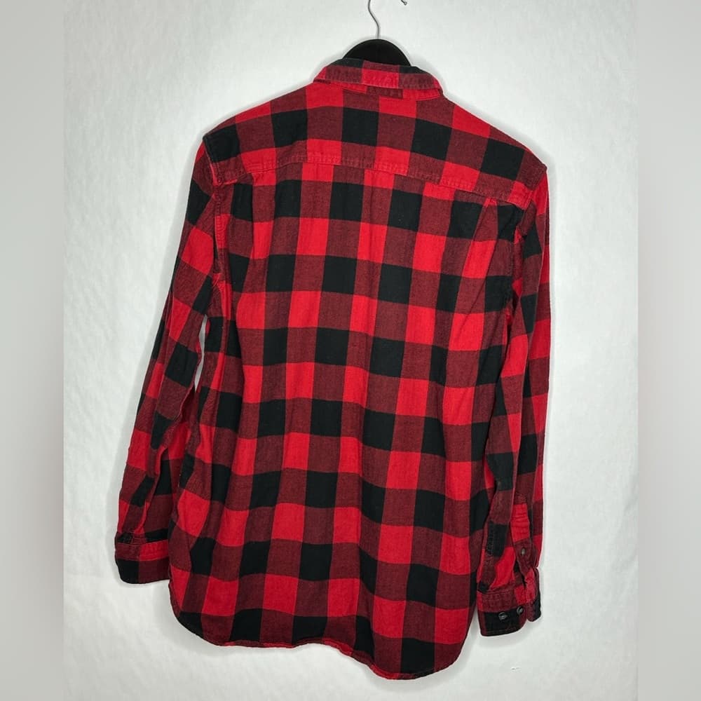 George Red Black Buffalo Plaid Flannel Button Down Shirt Men’s Large (42–44) - Thumbnail 2