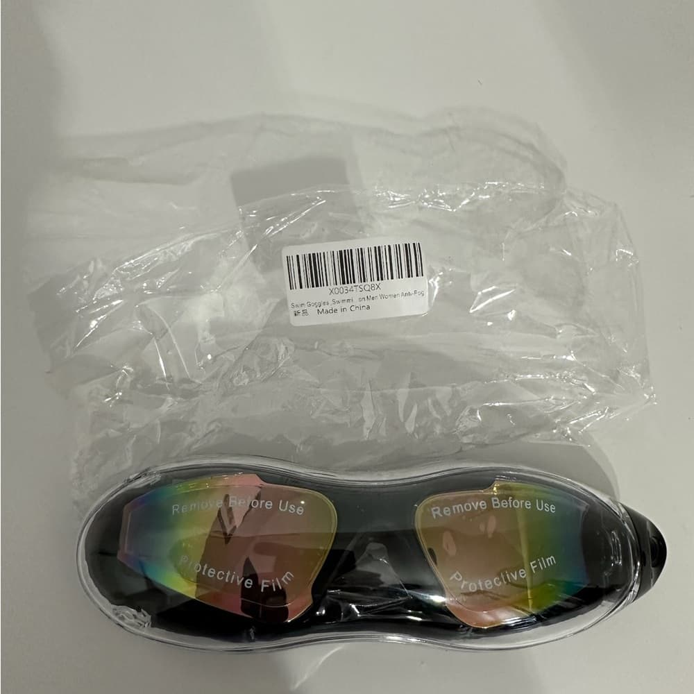 NEW Swim Goggles Rainbow Mirrored Anti-Fog Protective Adult Adjustable One Size - Thumbnail 8