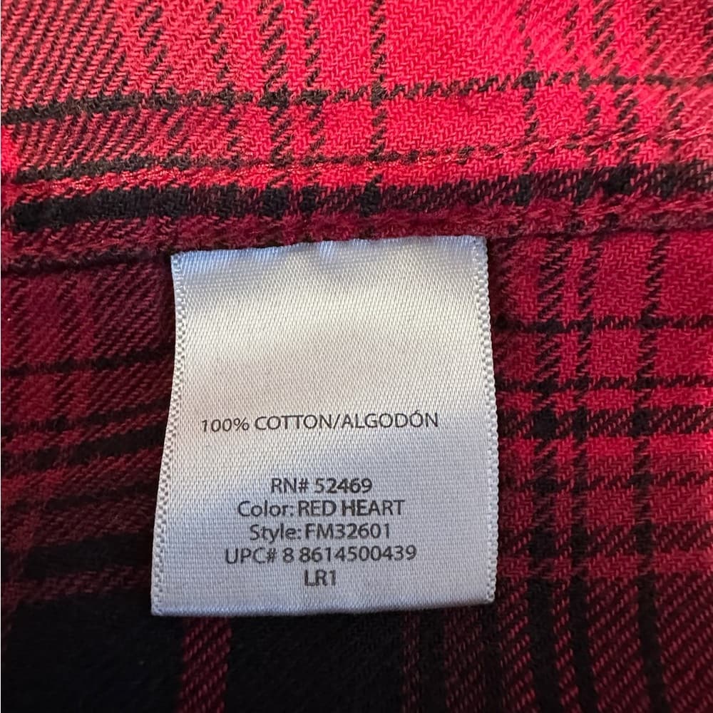 Faded Glory Red Black Plaid Flannel Shirt Size Small (34-36) FLAWED SEE NOTE - Thumbnail 11