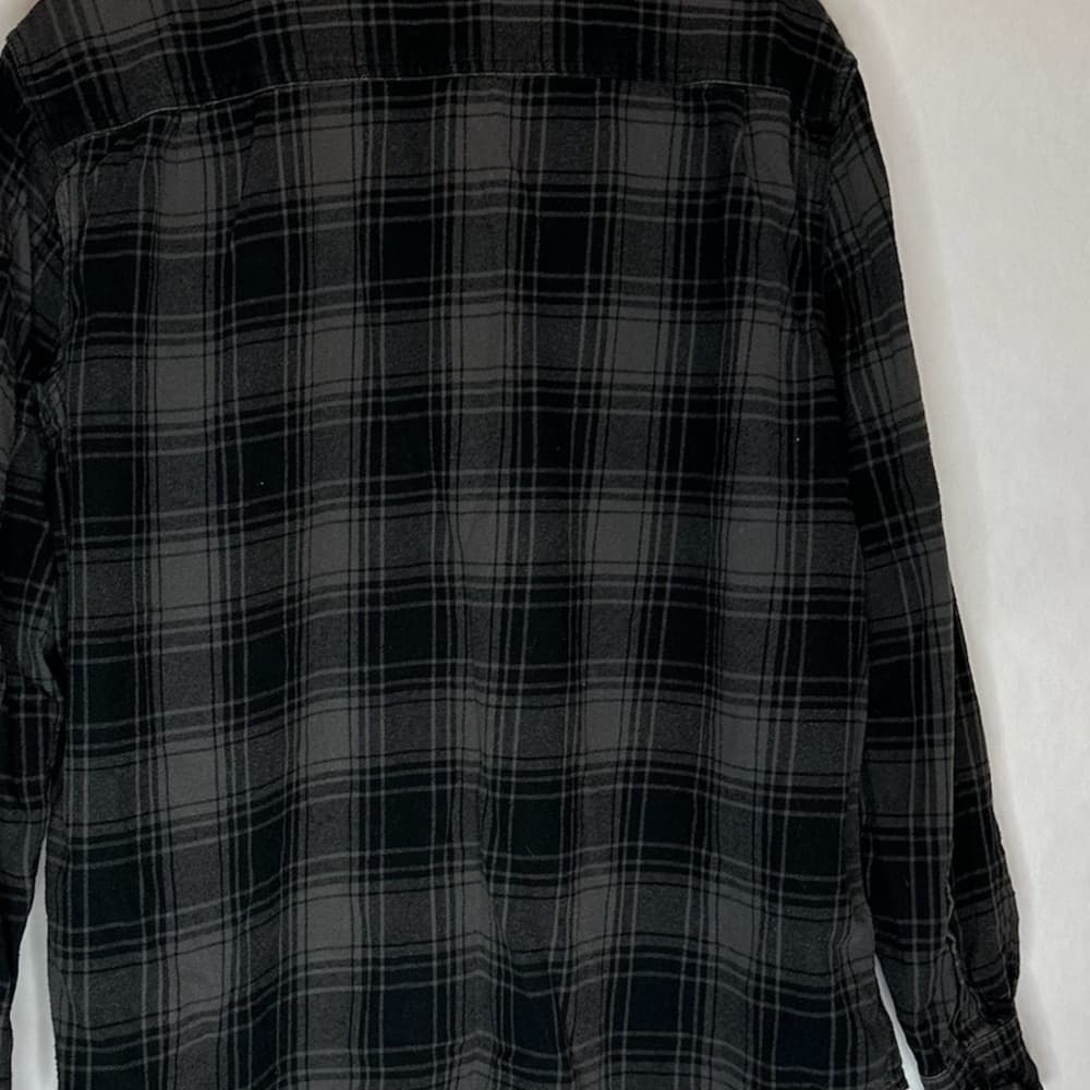 Faded Glory Black Grey Plaid Flannel Button Down Shirt Size XL (46–48) - Thumbnail 10
