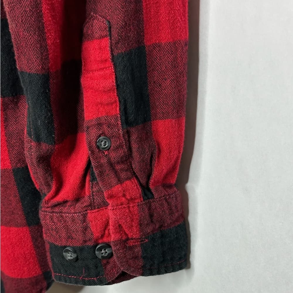 George Red Black Buffalo Plaid Flannel Button Down Shirt Men’s Large (42–44) - Thumbnail 3