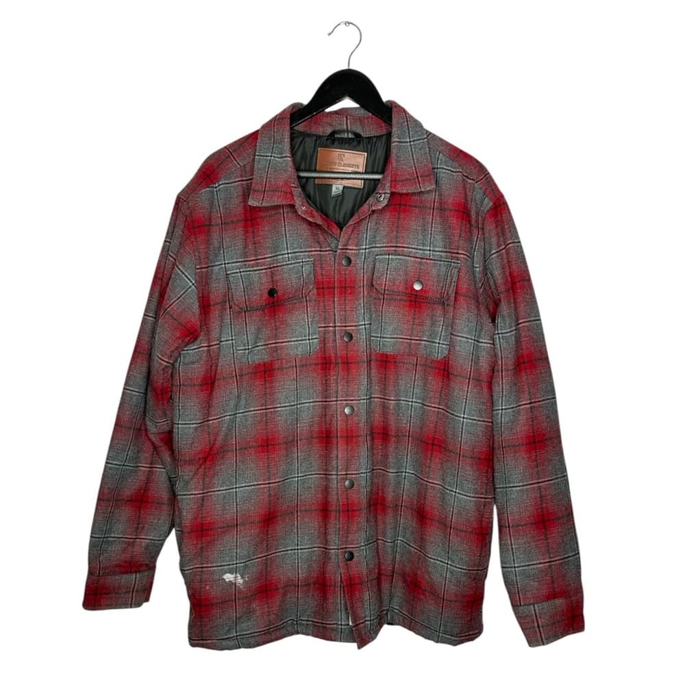 Rugged Elements Red Gray Plaid Snap Front Shirt Jacket Shacket XL SEE NOTE - Thumbnail 11