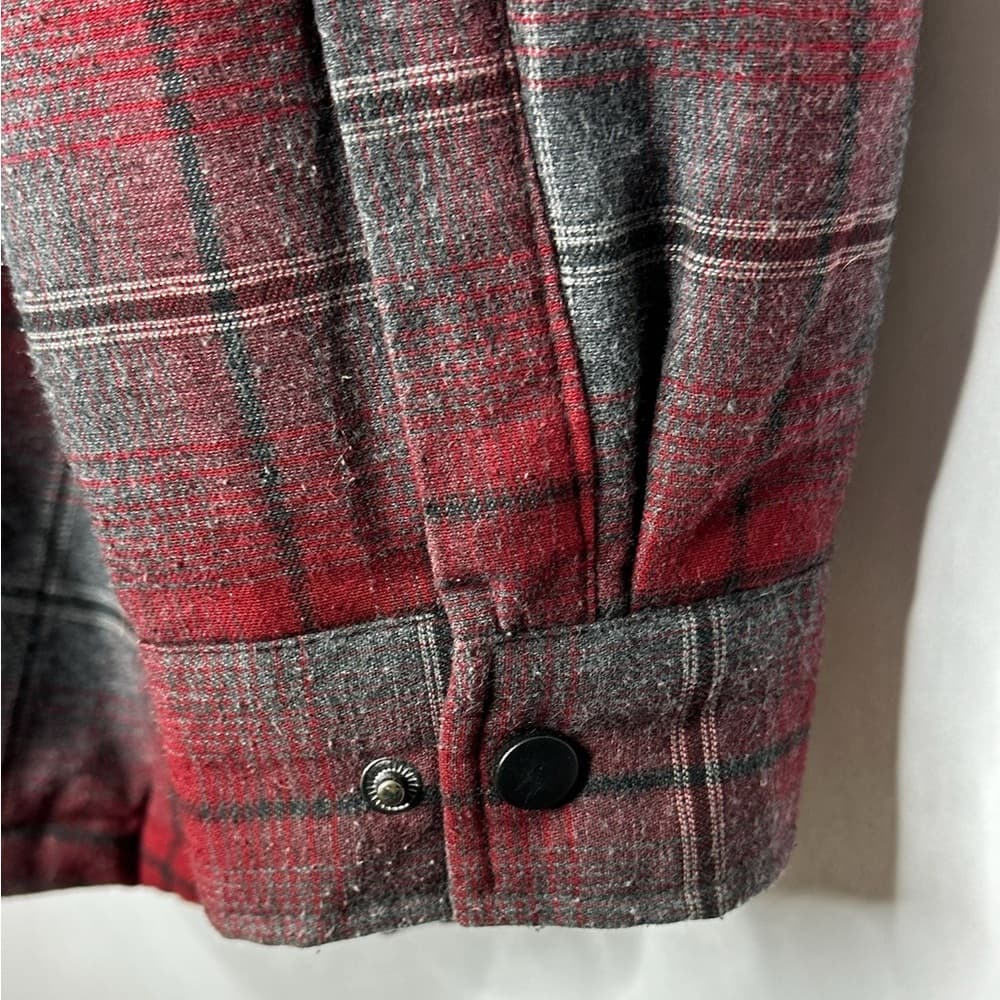 Rugged Elements Red Gray Plaid Snap Front Shirt Jacket Shacket XL SEE NOTE - Thumbnail 3