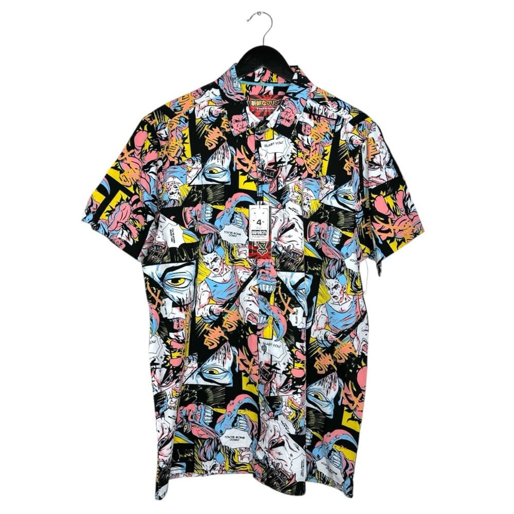 NWT Fresh Prints Tokyo Drill Clothing Button Shirt Anime Manga Streetwear Large - Thumbnail 7