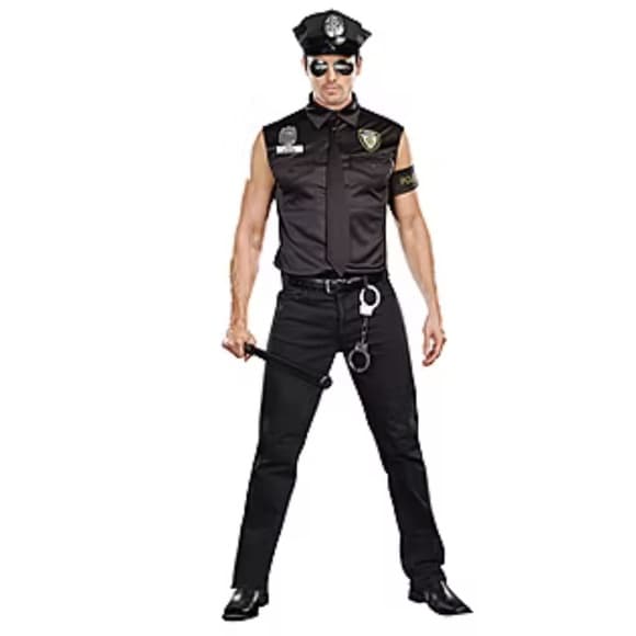 NEW Dreamgirl Dirty Cop Police Officer Ed Banger Costume Size Large Halloween - Thumbnail 6