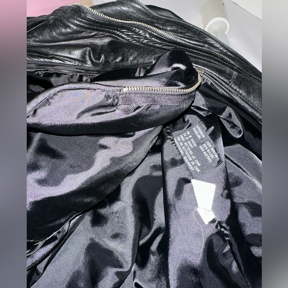 Kenneth Cole Vintage Black Leather Zip Jacket Thinsulate Lining Size XL X-Large - Thumbnail 7