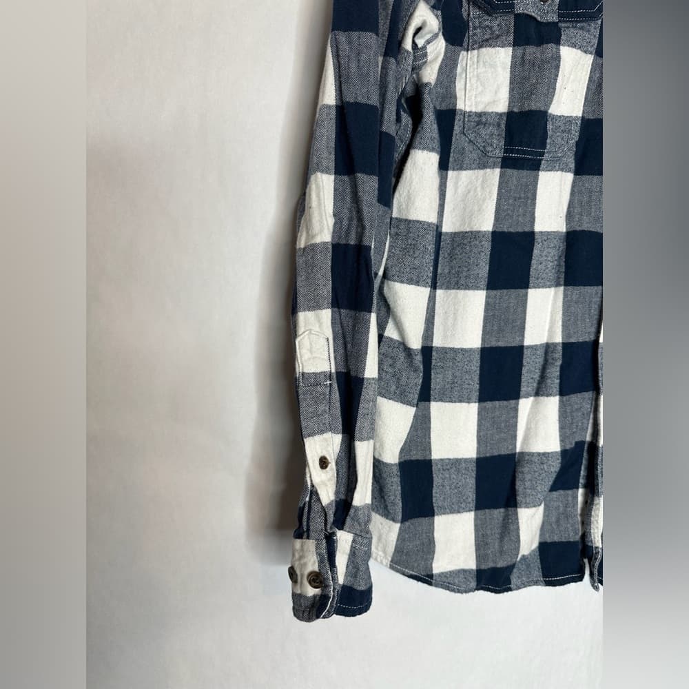 George Navy and White Buffalo Check Flannel Shirt Size Large (42–44) - Thumbnail 4