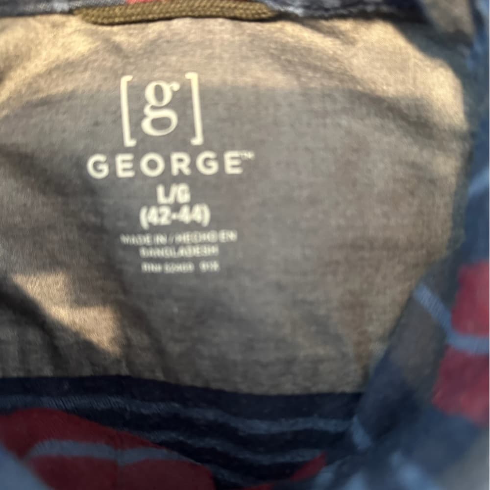 George Blue & Multicolor Stripe Button Down Shirt Size Large (42–44) Grunge - Thumbnail 7