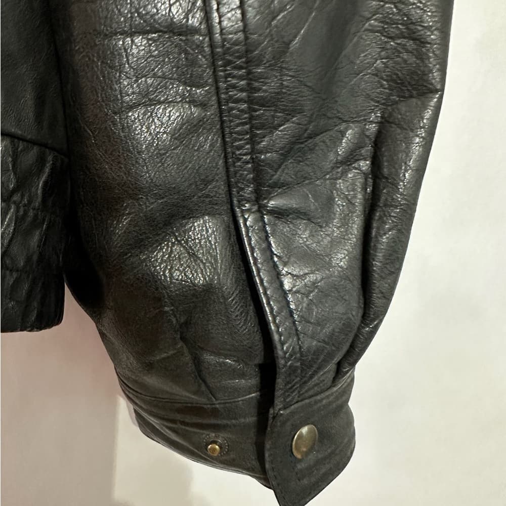 John Ashford Black Vintage Genuine Leather Zip Front Jacket Mens Size X-Large XL - Thumbnail 2