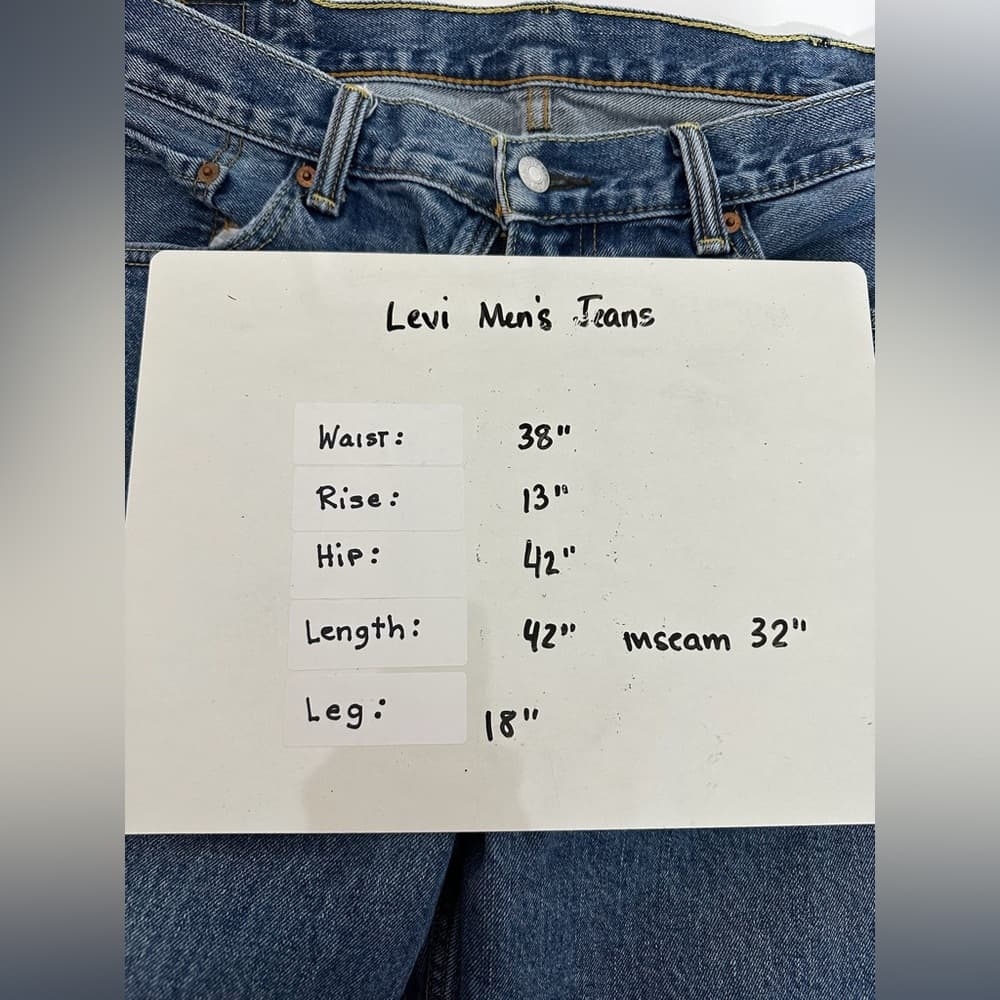 Levi’s 550 Relaxed Fit Blue Denim Jeans 38x32 Men High Rise Classic Vintage Y2K - Thumbnail 12