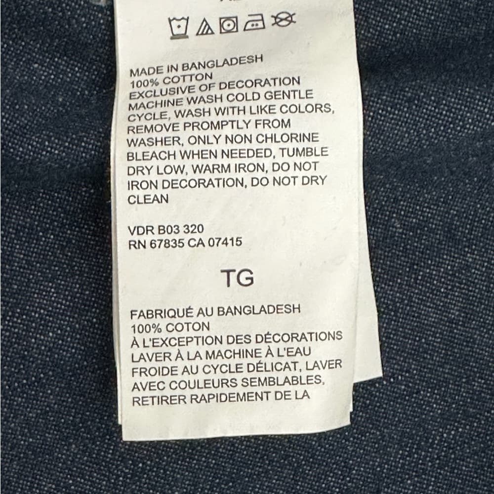 Nautica Chambray Button Down Shirt Corduroy Collar Elbow Patch Size XL Preppy - Thumbnail 8