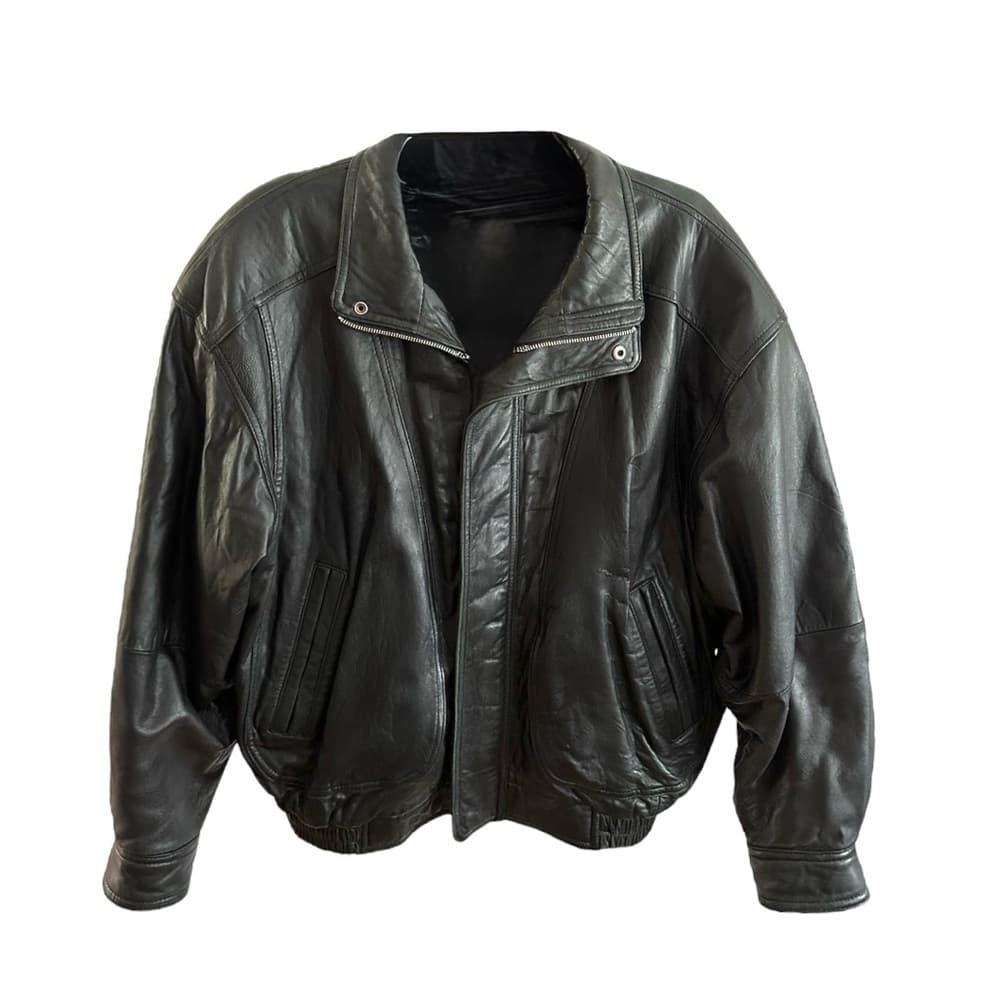 Kenneth Cole Vintage Black Leather Zip Jacket Thinsulate Lining Size XL X-Large - Thumbnail 10