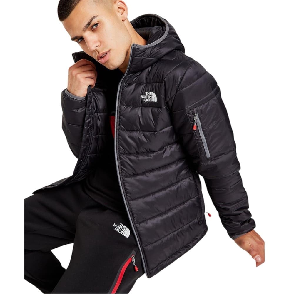 The North Face Men’s Black Aconcagua Hybrid Puffer Jacket Hooded Size Large