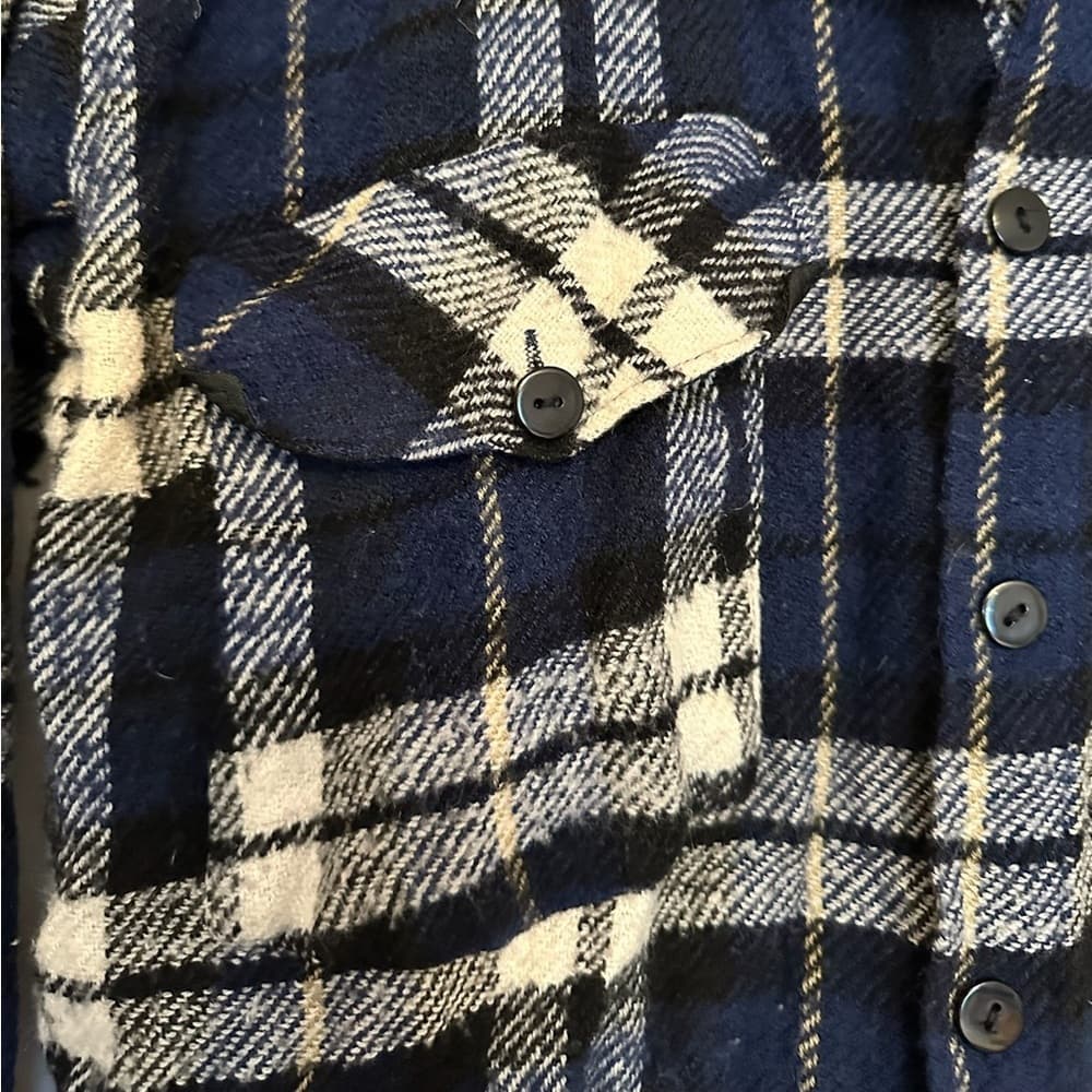 National Outfitters Plaid Flannel Blue Black White Shirt, Men’s Size Large - Thumbnail 6