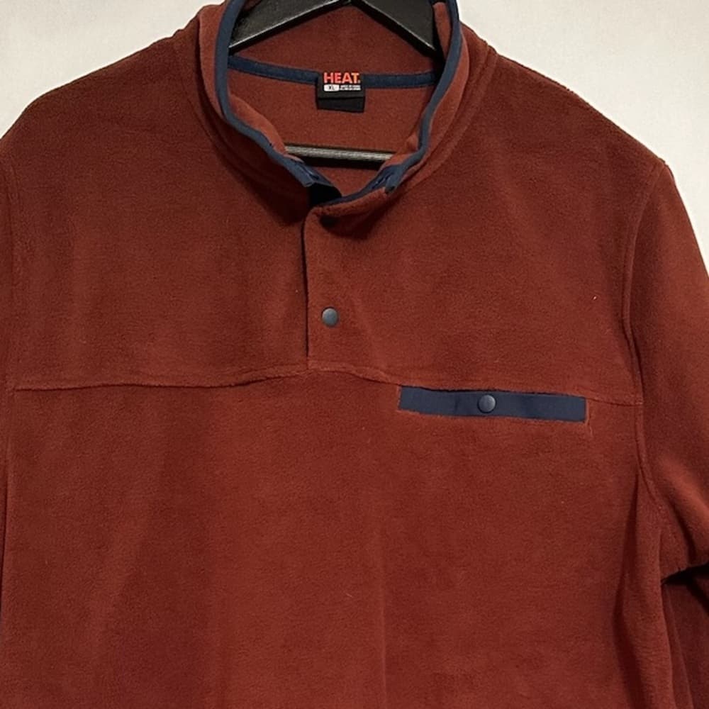 NWT 32 Degrees Heat Long Sleeve Quarter Snap Pullover “Red” Men’s X-Large (XL) - Thumbnail 2