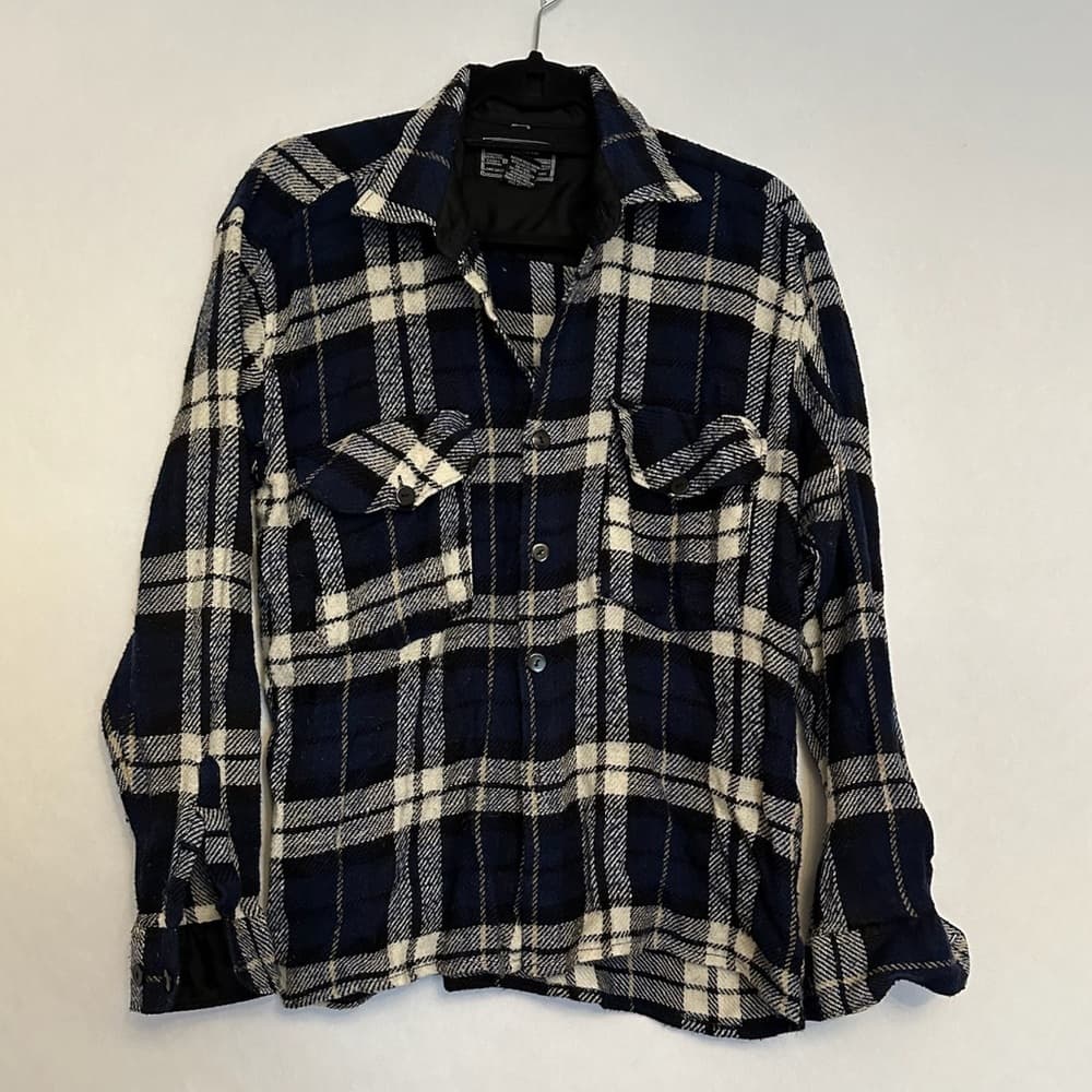 National Outfitters Plaid Flannel Blue Black White Shirt, Men’s Size Large - Thumbnail 7