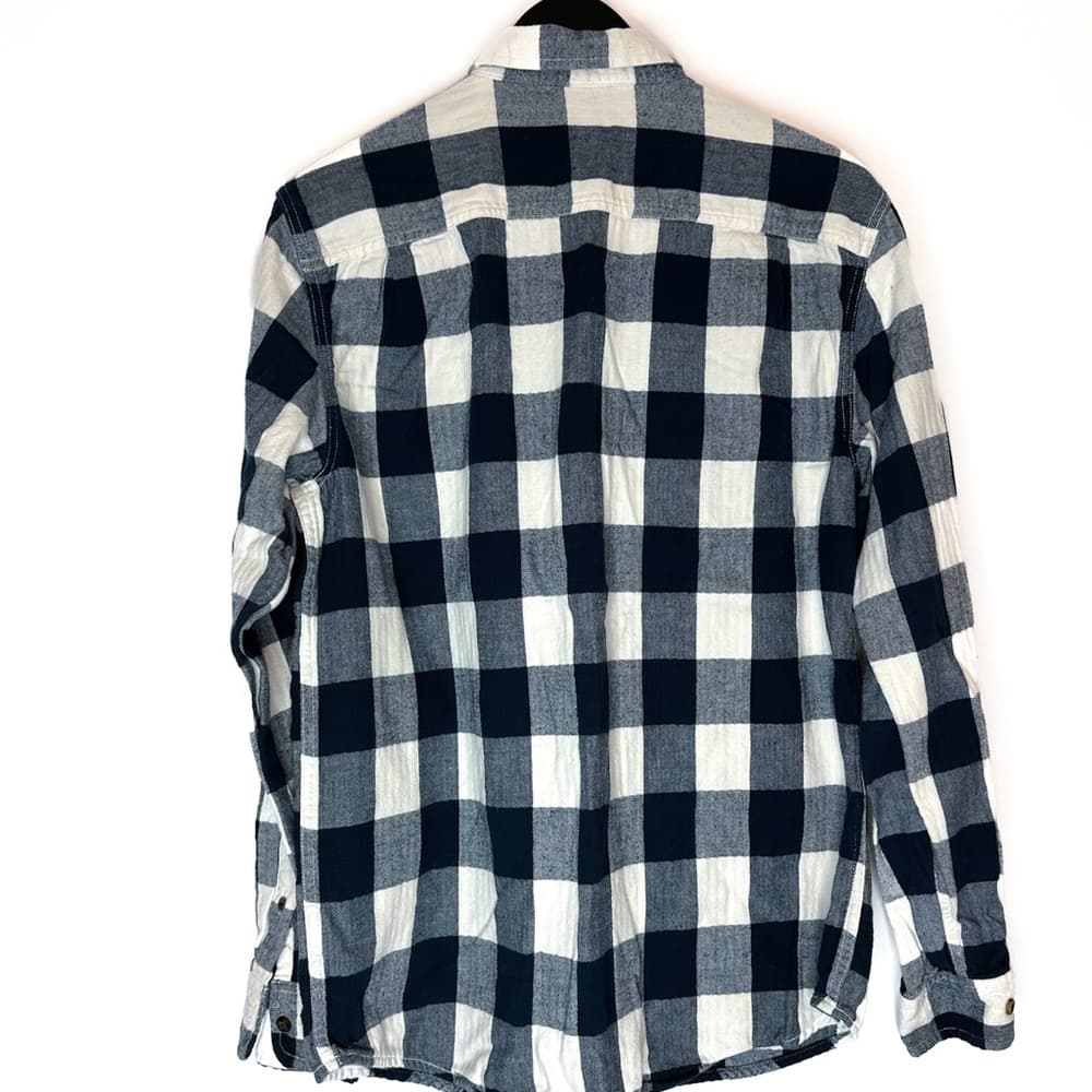 George Navy and White Buffalo Check Flannel Shirt Size Large (42–44) - Thumbnail 5