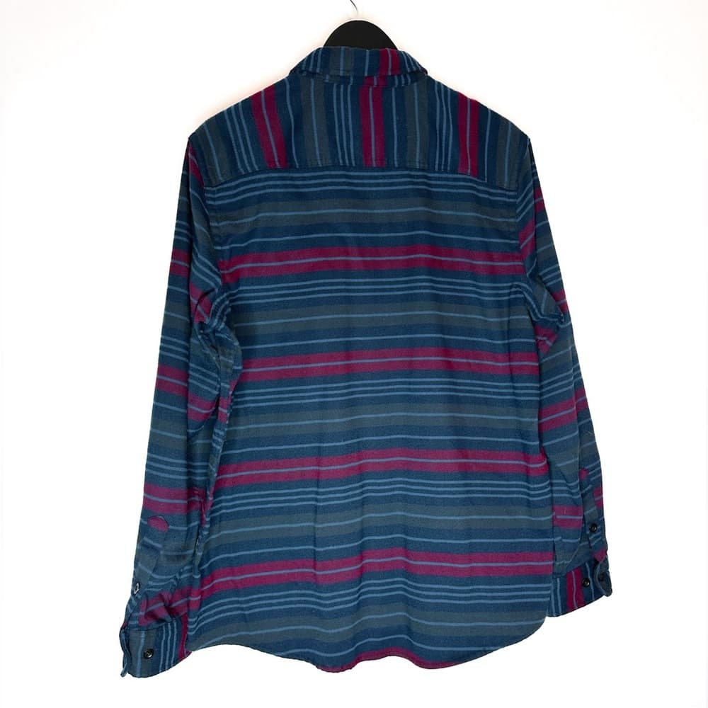 George Blue & Multicolor Stripe Button Down Shirt Size Large (42–44) Grunge - Thumbnail 4