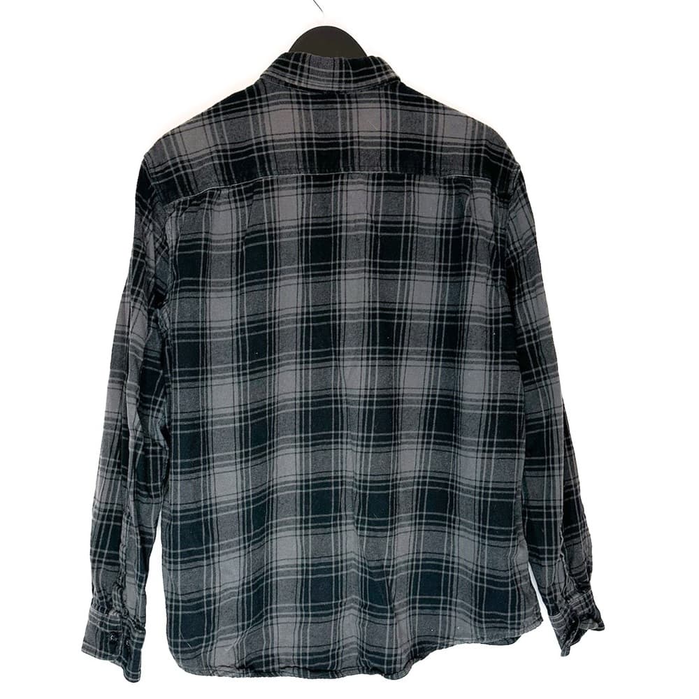 Faded Glory Black Grey Plaid Flannel Button Down Shirt Size XL (46–48) - Thumbnail 9
