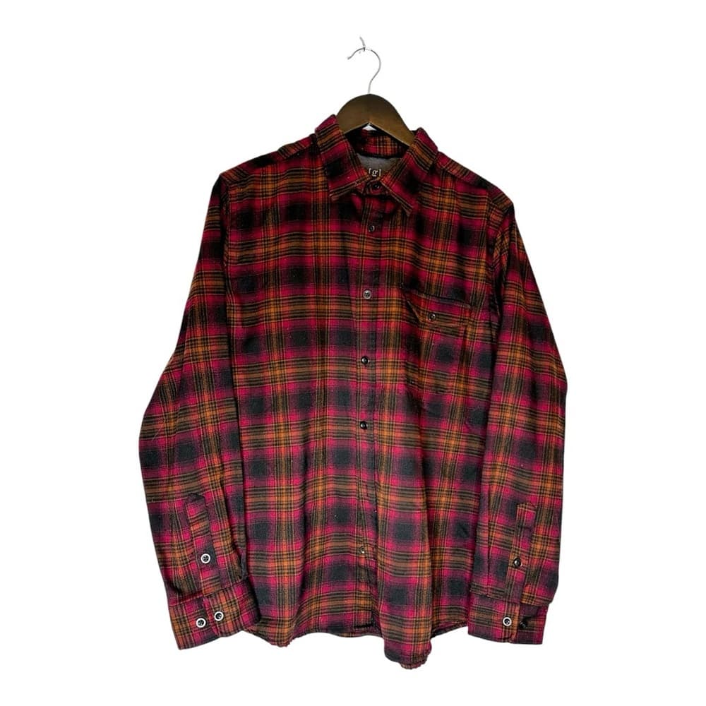 George Button Down Shirt Bordeaux Combo Plaid Size Large (42–44) Lumberjack - Thumbnail 9