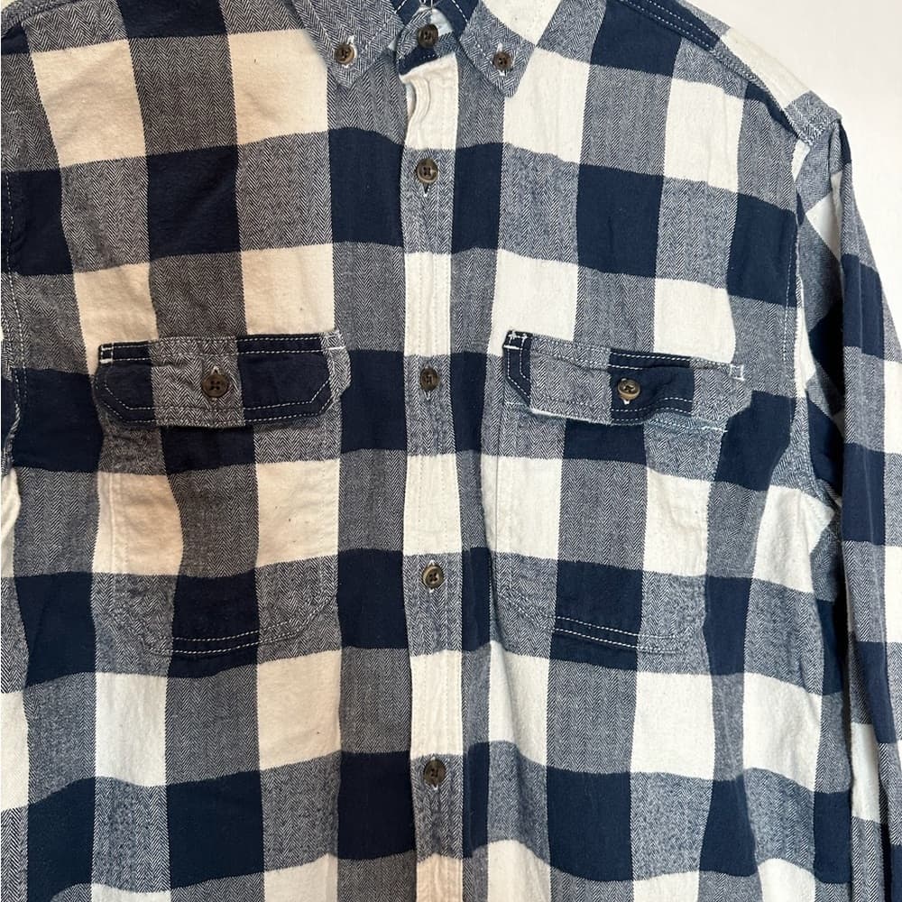 George Navy and White Buffalo Check Flannel Shirt Size Large (42–44) - Thumbnail 3