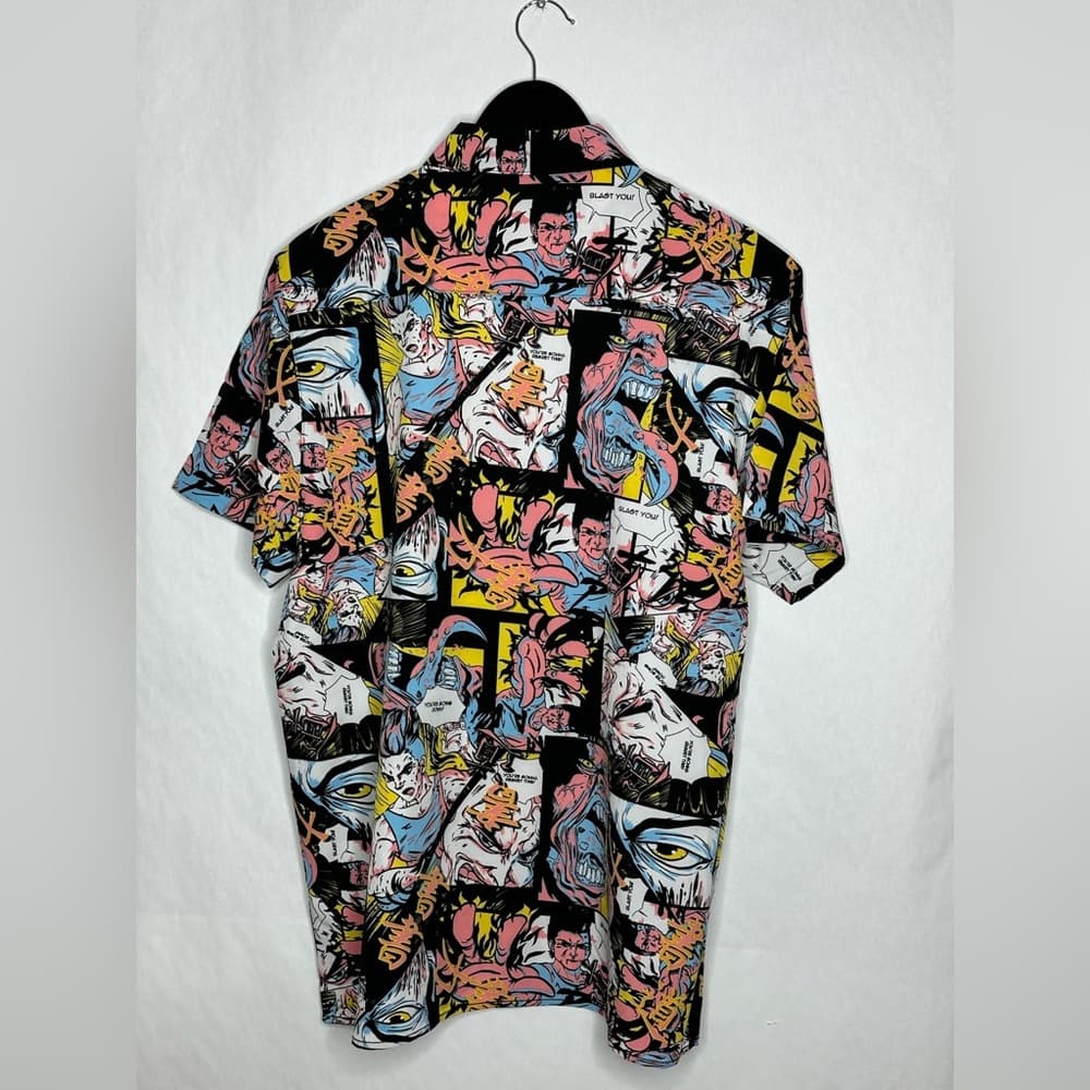 NWT Fresh Prints Tokyo Drill Clothing Button Shirt Anime Manga Streetwear Large - Thumbnail 5