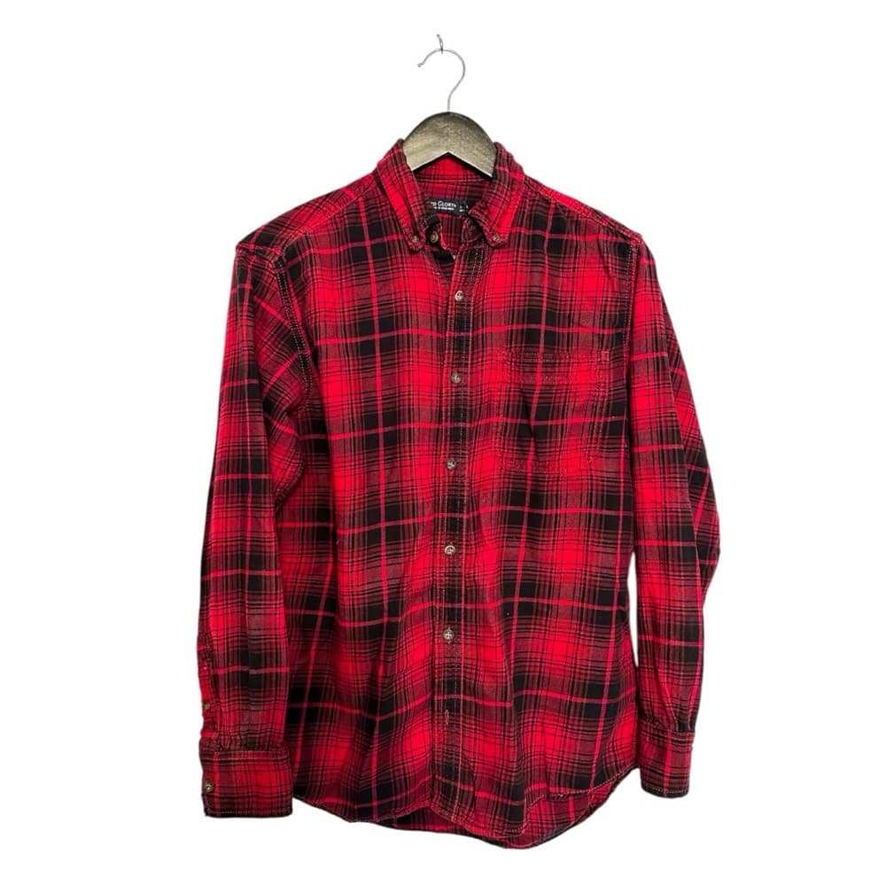 Faded Glory Red Black Plaid Flannel Shirt Size Small (34-36) FLAWED SEE NOTE - Thumbnail 12