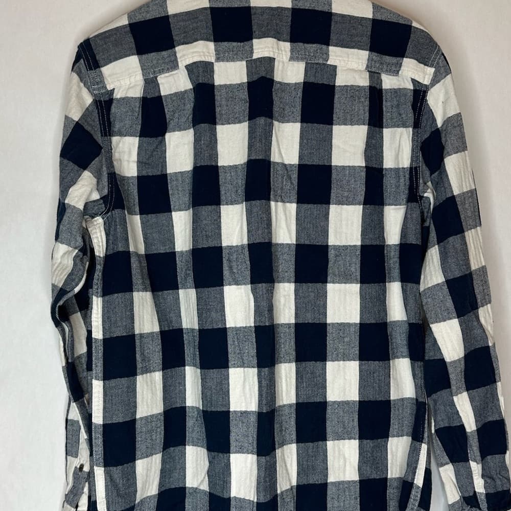 George Navy and White Buffalo Check Flannel Shirt Size Large (42–44) - Thumbnail 6